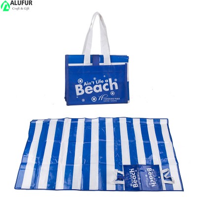 Promotional Waterproof Laminated Beach Picnic Blanket with Printed Logo